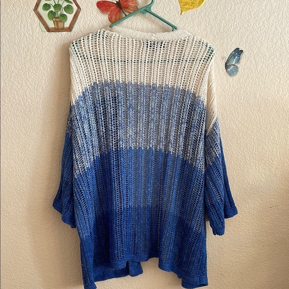 Cato Blue and White Gradient Cardigan Sweater - Picture 4 of 5